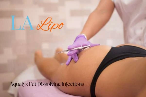 Woman having fat dissolving injections Greater London (Ealing) on thighs