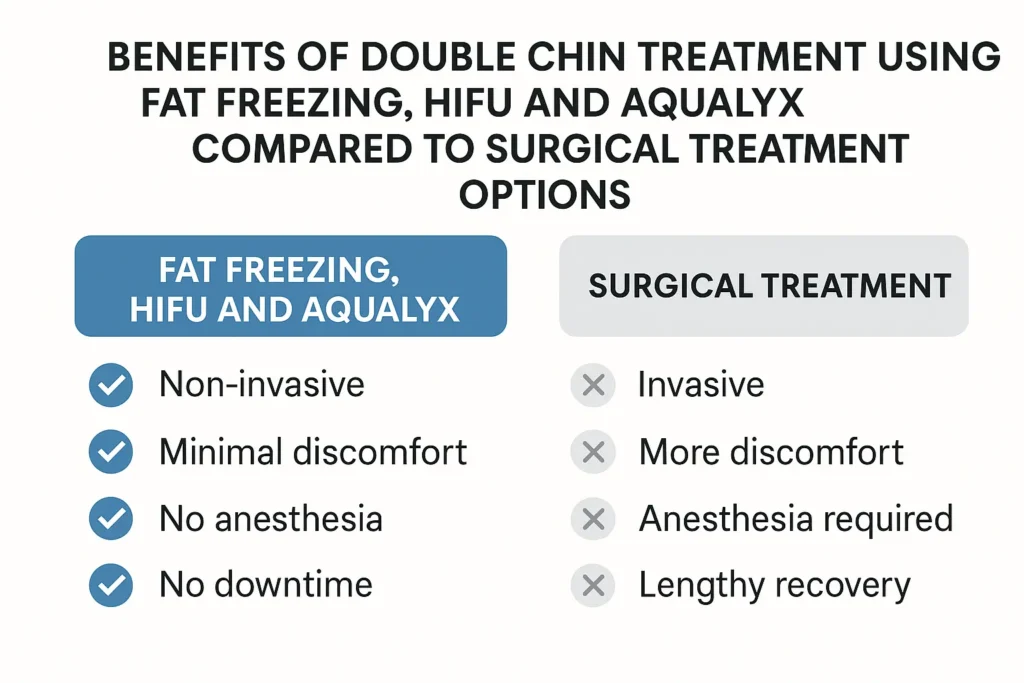 Graphic about the benefits of double chin treatment Greater London (Ealing) - from LA LIPO