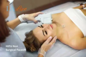 Woman having Hi-Fu to reduce wrinkles Greater London (Ealing).