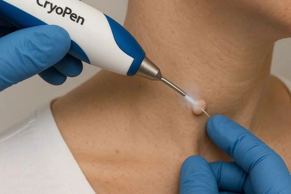 Person receiving Cryotherapy skin tag removal Greater London (Ealing)