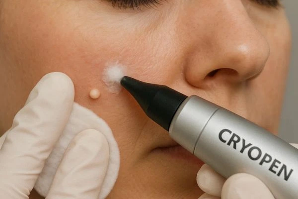 Woman receiving milia removal treatment Greater London (Ealing)
